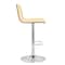 Armen Living Aubrey Adjustable Height Swivel Cream Faux Leather and Chrome Bar Stool with Walnut Wood LCAUBAWACR - alternate 2